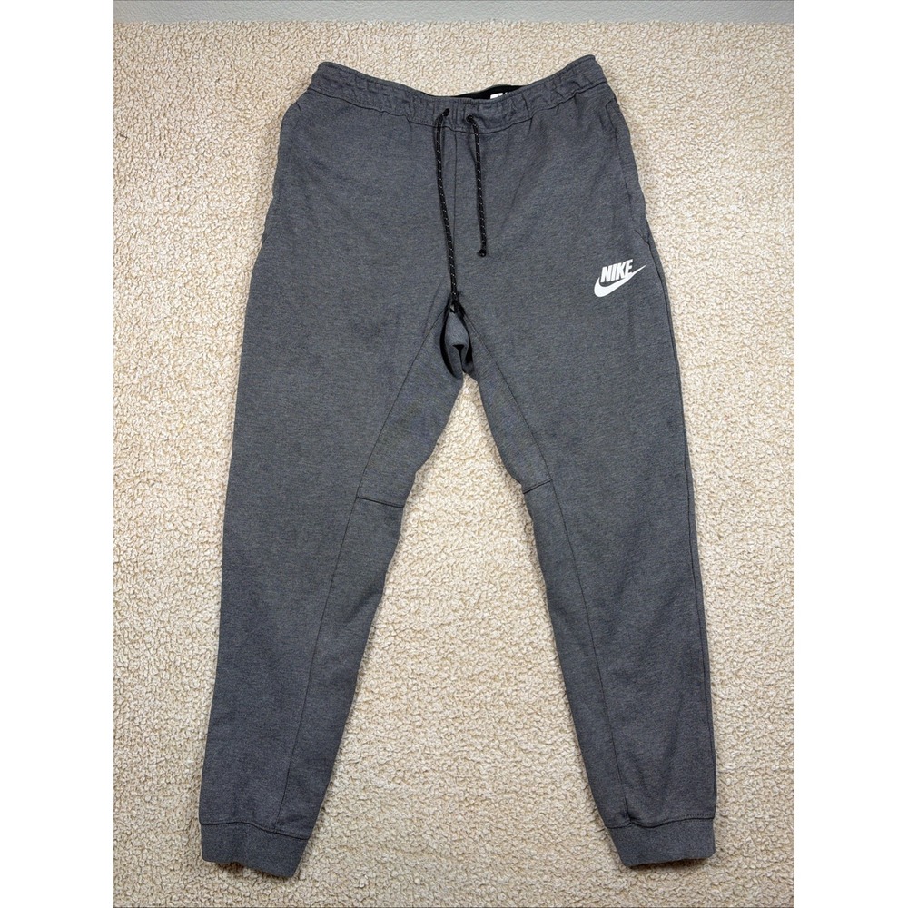 Nike Fleece Joggers Mens M Gray Pants Zip Pockets AQ7230-071